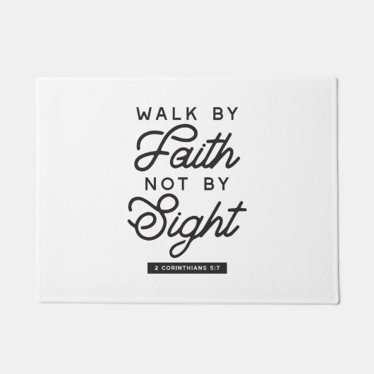 "Walk by Faith" Bible Verse Typografie Design Fußmatte (Vorderseite)