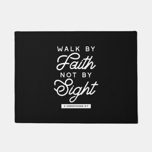 "Walk by Faith" Bible Verse Typografie Design II Fußmatte (Vorderseite)