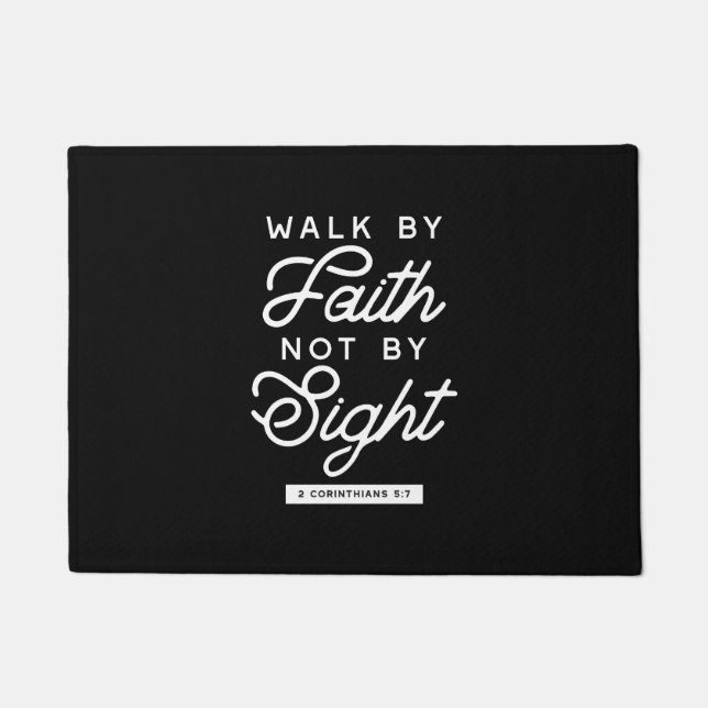 "Walk by Faith" Bible Verse Typografie Design II Fußmatte (Vorderseite)