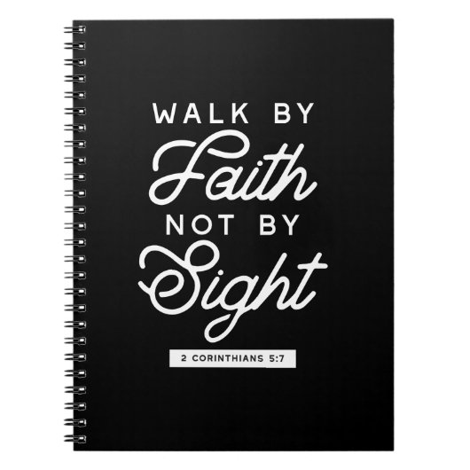 "Walk by Faith" Bible Verse Typografie Design II Notizblock (Vorderseite)
