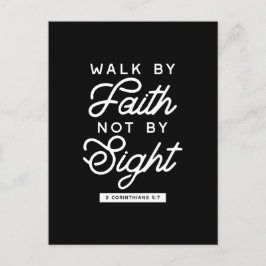"Walk by Faith" Bible Verse Typografie Design II Postkarte
