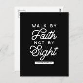 "Walk by Faith" Bible Verse Typografie Design II Postkarte (Vorne/Hinten)