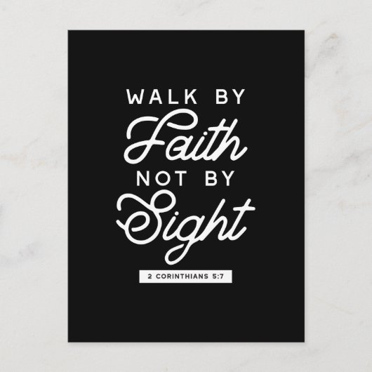 "Walk by Faith" Bible Verse Typografie Design II Postkarte (Vorderseite)