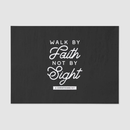 "Walk by Faith" Bible Verse Typografie Design II Seidenpapier (Vorderseite)