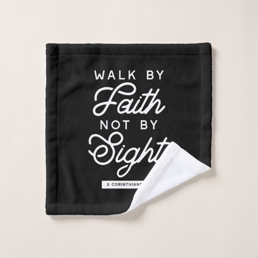 "Walk by Faith" Bible Verse Typografie Design II Waschlappen (Waschlappen)