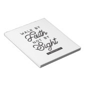 "Walk by Faith" Bible Verse Typografie Design Notizblock (angewinkelt)