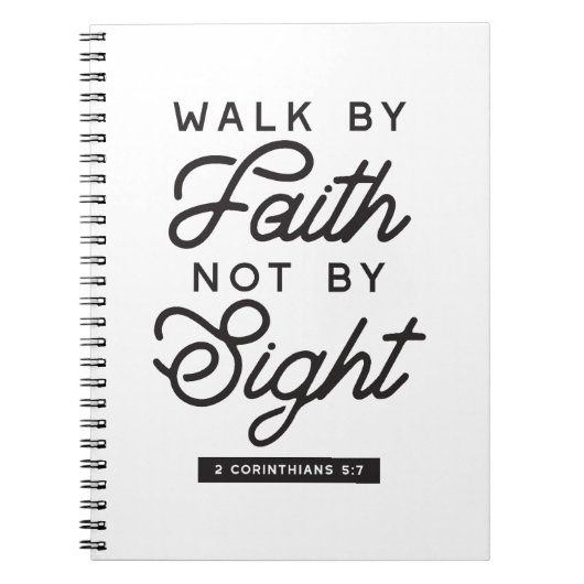"Walk by Faith" Bible Verse Typografie Design Notizblock (Vorderseite)