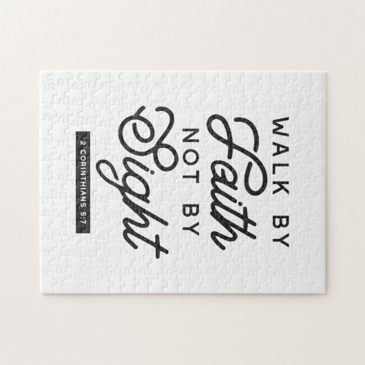 "Walk by Faith" Bible Verse Typografie Design Puzzle (Horizontal)