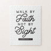 "Walk by Faith" Bible Verse Typografie Design Puzzle (Vertikal)