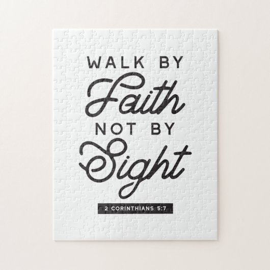 "Walk by Faith" Bible Verse Typografie Design Puzzle (Vertikal)