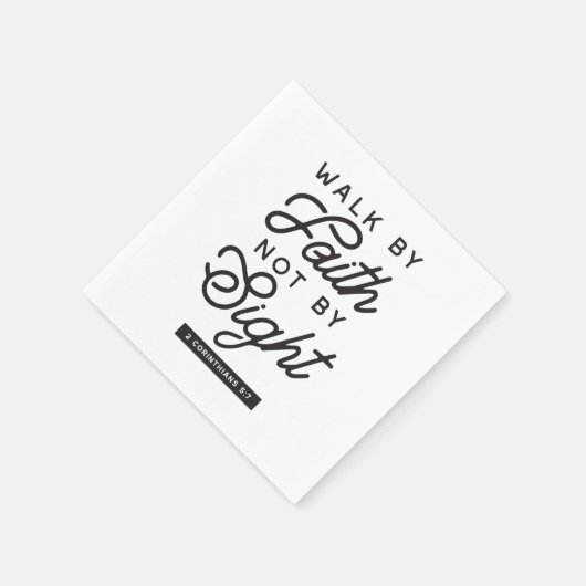 "Walk by Faith" Bible Verse Typografie Design Serviette (Ecke)