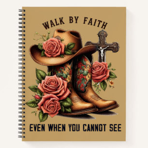 Walk By Faith Christian Western Cowgirl Faith Notizblock