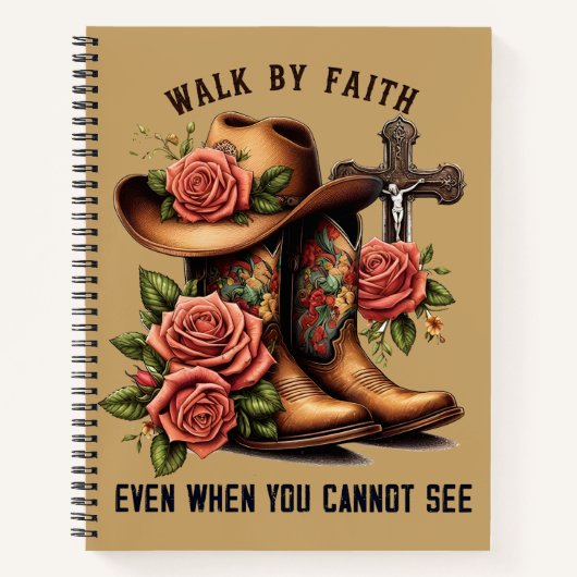 Walk By Faith Christian | Western Cowgirl Faith Notizblock (Vorderseite)