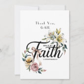 "Walk by Faith Floral Scripture Design Dankeskarte (Vorderseite)