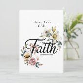 "Walk by Faith Floral Scripture Design Dankeskarte (Stehend Vorderseite)