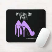 Walk By Faith Graphic Christian Design With Purple Mousepad (Mit Mouse)