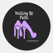 Walk By Faith Graphic Christian Design With Purple Runder Aufkleber (Vorderseite)