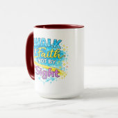 Walk by Faith Not by Sight Inspirational Mug Tasse (Vorderseite Links)