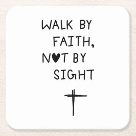 Walk by faith not by sight  rechteckiger pappuntersetzer