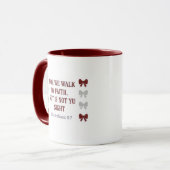 Walk by Faith Not by Sight Religious Two-Tone Mug Tasse (Vorderseite Links)
