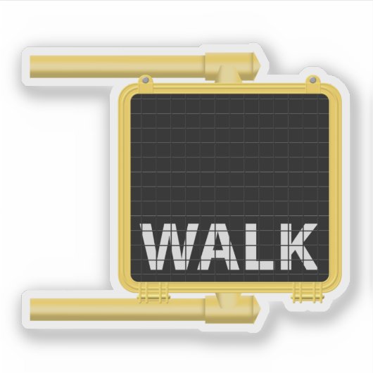 Walk Cross Walk Sign Aufkleber (Vorderseite)