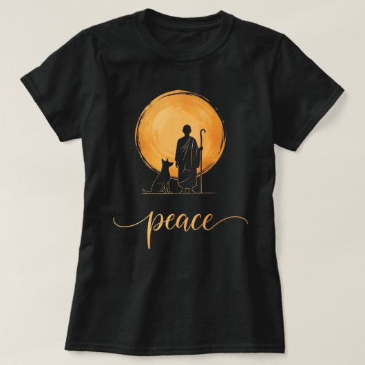 Walk for Peace Monks with Aloka Dog T-Shirt (Design vorne)
