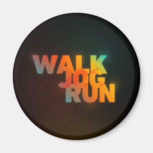 Walk Jog Run Connected Rainbow Type Magnet (Vorne)