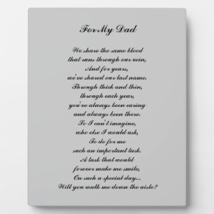 "Walk Me Down the Aisle?" Plaque Fotoplatte