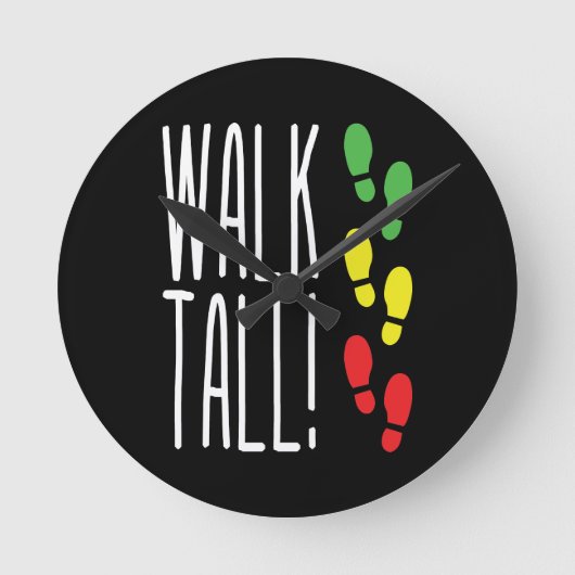 Walk Tall Runde Wanduhr (Vorderseite)