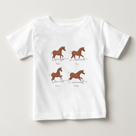 Walk Trot Canter Gaits of the Horse Sorrel Baby T-shirt (Vorderseite)