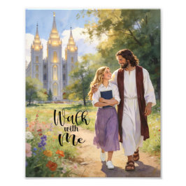 'Walk with Me' Christ and Girl Photo Print Fotodruck