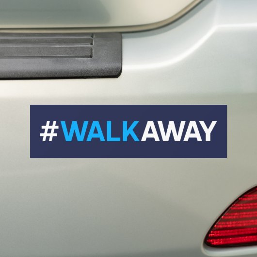#WalkAway Autoaufkleber-(blauer/weißer Text auf Autoaufkleber (Auf Auto)