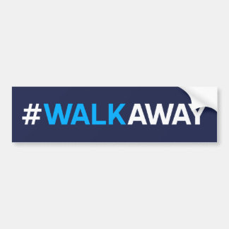 #WalkAway Autoaufkleber-(blauer/weißer Text auf Autoaufkleber