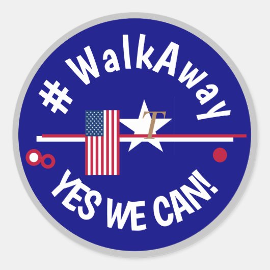 #walkaway Yes we can! Runder Aufkleber (Vorderseite)