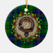 Walker Clan Abzeichen & Tartan Personalisierte Wei Keramik Ornament (Vorne)