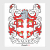 Walker Familienwappen Aufkleber (Blatt)