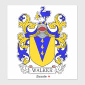 Walker Familienwappen Aufkleber (Blatt)