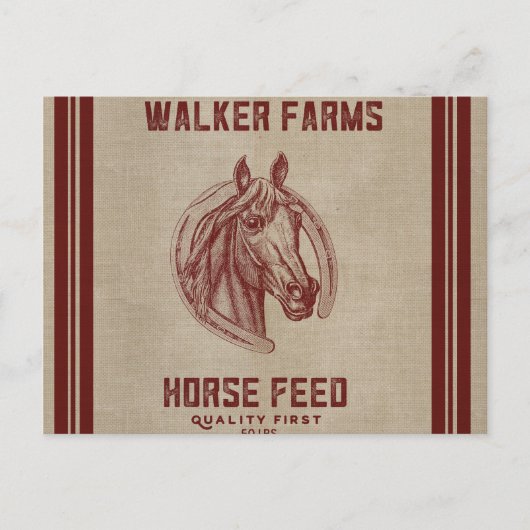 Walker Farms Pferdefutter-Sack Postkarte (Vorderseite)