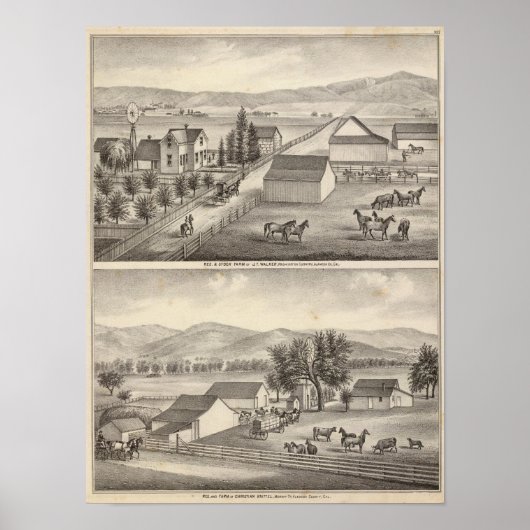 Walker, Knittel-Residenzen, Bauernhöfe Poster (Vorne)