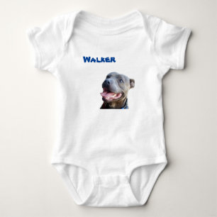 Walker Name mit Staffy Bull Terrier Baby Bodysuit Strampler