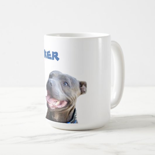Walker Name mit Staffy Bull Terrier, Coffee Tasse (VorderseiteRechts)