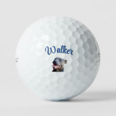 Walker Name With Staffy Bull Terrier,  Golfball (Vorderseite)