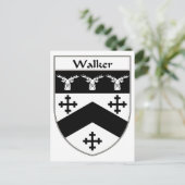 Walker-Wappen/Familienwappen Postkarte (Stehend Vorderseite)
