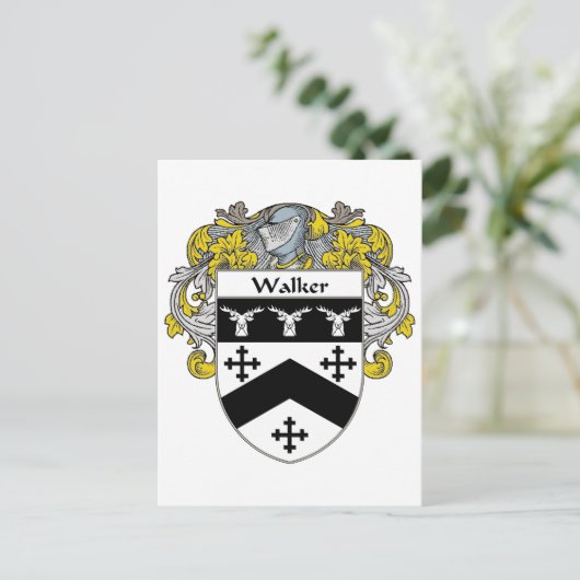 Walker-Wappen (mantled) Postkarte (Stehend Vorderseite)