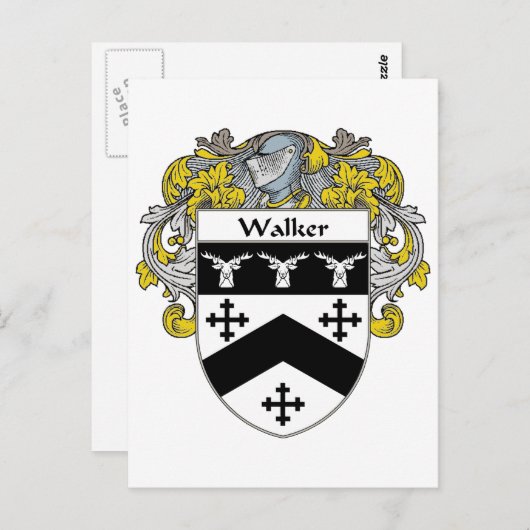 Walker-Wappen (mantled) Postkarte (Vorne/Hinten)