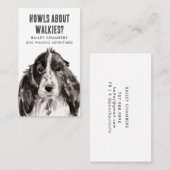 Walkies Watercolor Dog Walker Visitenkarte (Vorne/Hinten)