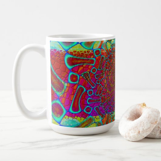 Walkin' On Sun Shine Psychedelic 3D Kaffeetasse (Mit Donut)