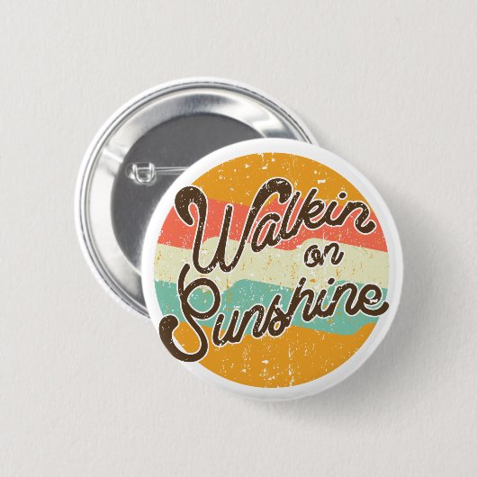 Walkin über Sunshine Retro Button (Vorne & Hinten)