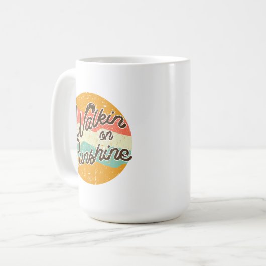 Walkin über Sunshine Retro Kaffeetasse (Vorderseite Links)