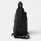Walking Alter Schwarz-Orange-Tiger surrealer Wald Crossbody Bag (Rückseite)